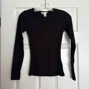 H&M Black Ribbed Top XS